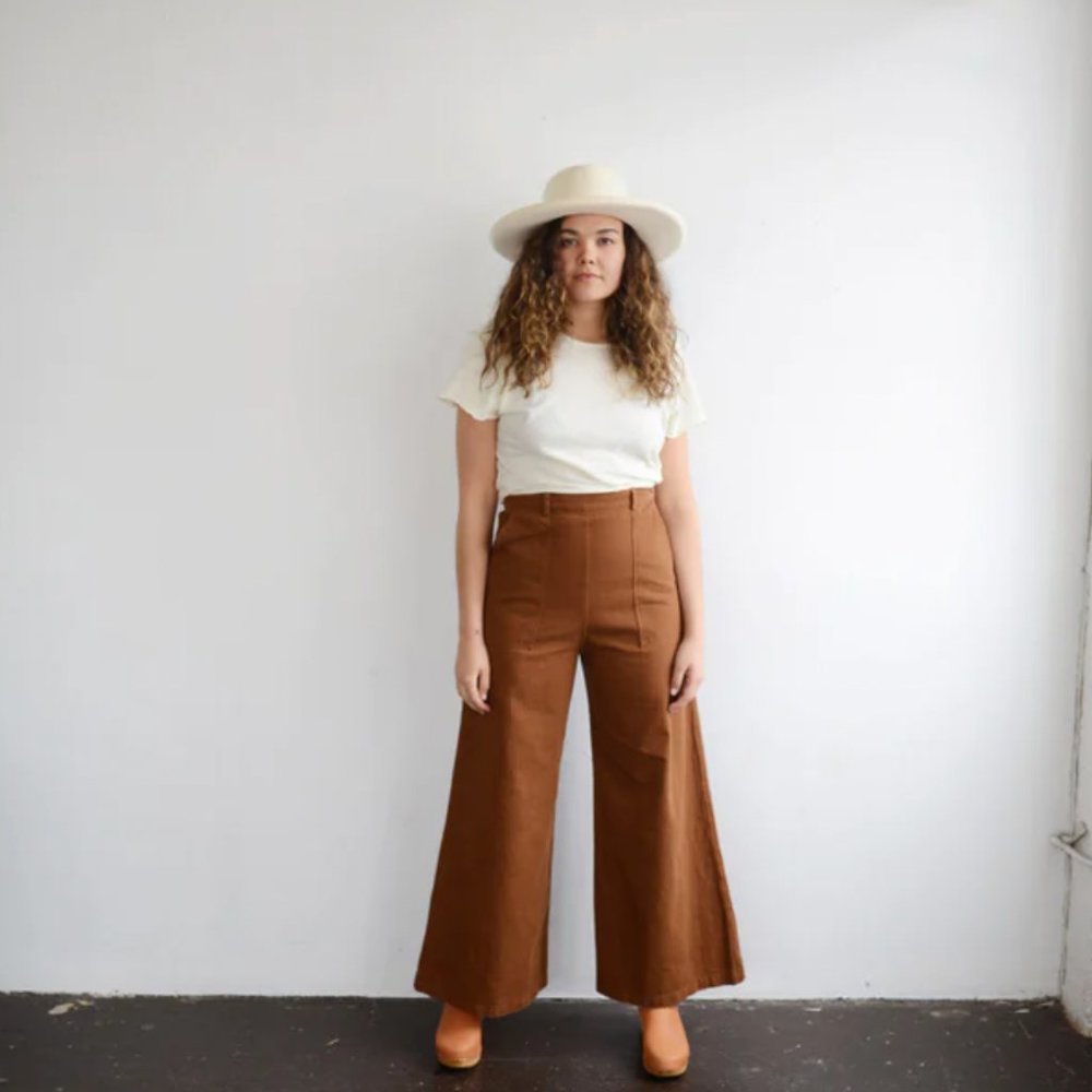 First Rite wide leg long trousers size L